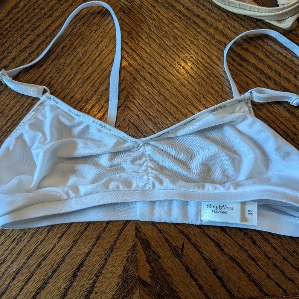 Simply Vera By Vera Wang, Set Of Two.Simple Women's White and Cream Bralette Duo - Picture 5 of 5